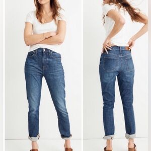 Madewell‎ 9" High Rise Skinny Jeans Women's Size 34P Raw Hem Stretch Blue Denim
